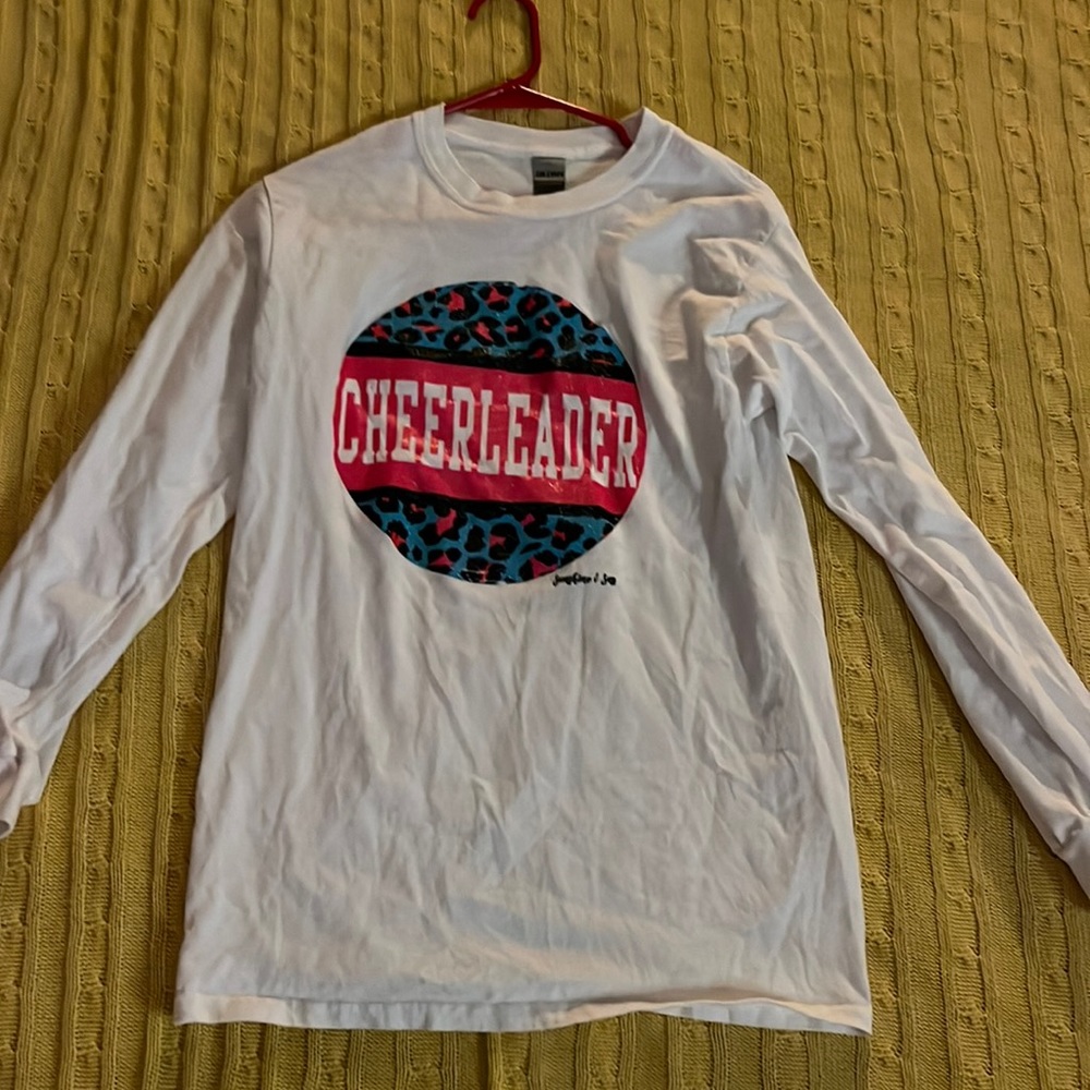 Cheerleader long sleeve shirt. Bought at cheer competition for $30.00. Size S.